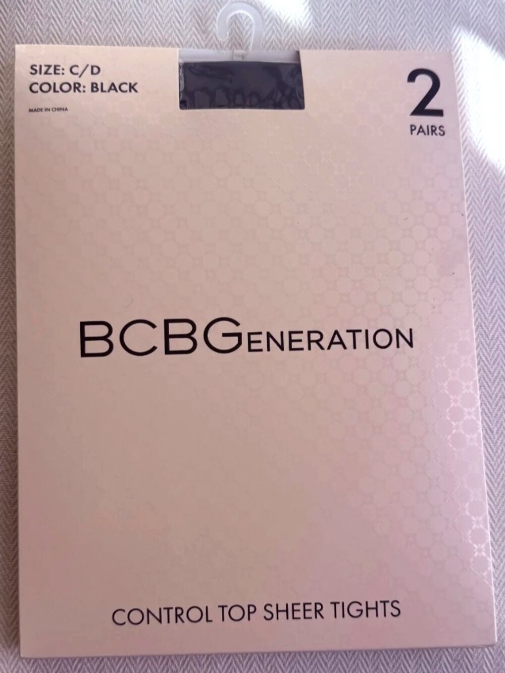 BCB Generation Women's Control Top Sheer Tights 2 Pairs Black Size C/D NWT
